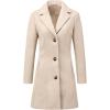 imageAllegra K Womens Winter Pea Coat 2025 Fall Single Breasted Long Outerwear Trench CoatsCream White