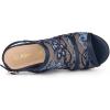 imageAllegra K Womens Open Toe Platform Heel Lace Wedges SandalsDeep Blue
