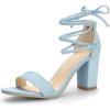 imageAllegra K Womens Tie Up Strappy Heels Chunky High Heels Sandal