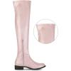 imageAllegra K Womens Thigh High Boots Low Block Heel Fashion Over the Knee High BootsBling Pink