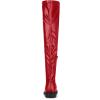 imageAllegra K Womens Thigh High Boots Low Block Heel Fashion Over the Knee High BootsRed