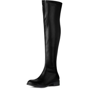 imageAllegra K Womens Thigh High Boots Low Block Heel Fashion Over the Knee High BootsBlack