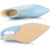imageAllegra K Womens Clear Heel Pointed Toe Wedge Heels Ankle BootsSky Blue