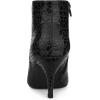 imageAllegra K Womens Pointed Toe Buckle Stiletto Heels Ankle BootsBlack