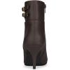 imageAllegra K Womens Pointed Toe Buckle Stiletto Heels Ankle BootsCoffee