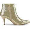 imageAllegra K Womens Pointed Toe Buckle Stiletto Heels Ankle BootsGold