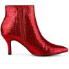 imageAllegra K Womens Pointed Toe Buckle Stiletto Heels Ankle BootsRed