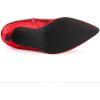 imageAllegra K Womens Pointed Toe Buckle Stiletto Heels Ankle BootsRed