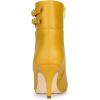 imageAllegra K Womens Pointed Toe Buckle Stiletto Heels Ankle BootsYellow