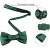 imageAllegra K Mens Polka Dots Tie Set Skinny Necktie PreTied Bow Tie with Adjustable Neck Strap Pocket SquareDark Green