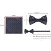 imageAllegra K Mens Polka Dots Tie Set Skinny Necktie PreTied Bow Tie with Adjustable Neck Strap Pocket SquareNavy Blue Colorful