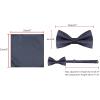 imageAllegra K Mens Polka Dots Tie Set Skinny Necktie PreTied Bow Tie with Adjustable Neck Strap Pocket SquareNavy Blue Red