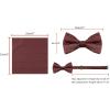imageAllegra K Mens Polka Dots Tie Set Skinny Necktie PreTied Bow Tie with Adjustable Neck Strap Pocket SquareWine Red