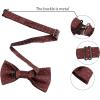 imageAllegra K Mens Polka Dots Tie Set Skinny Necktie PreTied Bow Tie with Adjustable Neck Strap Pocket SquareWine Red