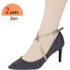 imageAllegra K Womens Adjustable Detachable Crossed AntiSlip Shoe Straps for Heels with BuckleGolden