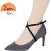 imageAllegra K Womens Adjustable Detachable Crossed AntiSlip Shoe Straps for Heels with BuckleSuede Black