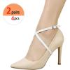 imageAllegra K Womens Adjustable Detachable Crossed AntiSlip Shoe Straps for Heels with BuckleWhite
