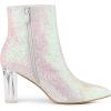 imageAllegra K Womens Glitter Pointed Toe Chunky Heel Ankle BootsBling White