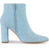imageAllegra K Womens Glitter Pointed Toe Chunky Heel Ankle BootsBlue