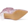 imageAllegra K Womens Glitter Pointed Toe Chunky Heel Ankle BootsPink