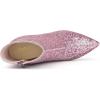 imageAllegra K Womens Glitter Pointed Toe Chunky Heel Ankle BootsPink