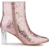 imageAllegra K Womens Glitter Pointed Toe Chunky Heel Ankle BootsRose Gold