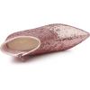 imageAllegra K Womens Glitter Pointed Toe Chunky Heel Ankle BootsRose Gold