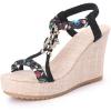 imageAllegra K Womens Bohemia Pull on Platform Wedge Heel SandalsBlack