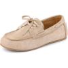 imageAllegra K Womens Closed Toe Slip on Flats Lace Up LoafersBeige