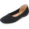 imageAllegra K Womens Square Toe Slip on Knit Ballet FlatsBlack