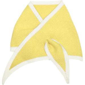 imageAllegra K Contrast Color Triangle Neck Scarves Knit Scarf Neckerchief Winter Shawl for WomenYellow
