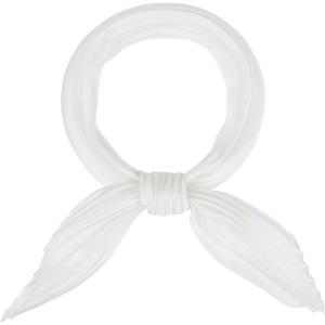 imageAllegra K Women Pleated Rhombus Head Scarf Wraps Scarves Neckerchief Bandana Solid ColorCream White