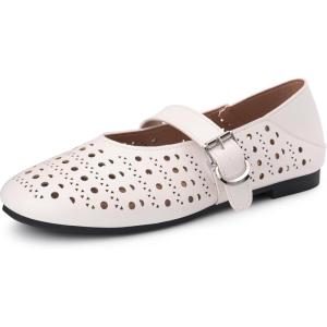imageAllegra K Womens Buckle Round Toe Slip on Flats PumpsBeige