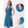 imageAllegra K Boho Sleeveless Dress for Womens Lace Trim Beach Tiered V Neck Midi SundressBlue