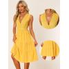 imageAllegra K Boho Sleeveless Dress for Womens Lace Trim Beach Tiered V Neck Midi SundressYellow