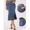 imageAllegra K Fishtail Denim Skirt for Women Casual Washed High Waisted Midi Jean SkirtsGrey Blue