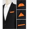 imageAllegra K Mens Pocket Squares Handkerchiefs Solid Color for Wedding PartyOrange