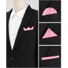imageAllegra K Mens Pocket Squares Handkerchiefs Solid Color for Wedding PartyPink