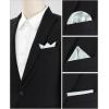 imageAllegra K Mens Pocket Squares Handkerchiefs Solid Color for Wedding PartySilver