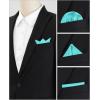 imageAllegra K Mens Pocket Squares Handkerchiefs Solid Color for Wedding PartyTurquoise