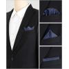 imageAllegra K Mens Pocket Squares Solid Color Classic Textured Handkerchiefs for Wedding BusinessNavy Blue