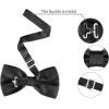 imageAllegra K Pretied Solid Adjustable Bowtie Classic Tuxedo Wedding Bow Ties for MenBlack