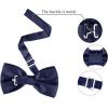 imageAllegra K Pretied Solid Adjustable Bowtie Classic Tuxedo Wedding Bow Ties for MenDark Blue