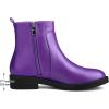 imageAllegra K Round Toe Zipper Chunky Low Heel Ankle Boots for WomenPurple