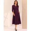 imageAllegra K Womens 34 Sleeve Dresses V Neck Elegant ALine Work Business Formal Midi Dress with PocketsDeep Purple