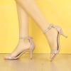 imageAllegra K Womens Ankle Strap Kitten Heeled Open Toe Stiletto Heels SandalsBeige