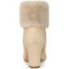 imageAllegra K Womens Christmas Faux Fur Chunky Heel Ankle BootsBeige