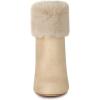 imageAllegra K Womens Christmas Faux Fur Chunky Heel Ankle BootsBeige