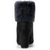 imageAllegra K Womens Christmas Faux Fur Chunky Heel Ankle BootsBlack