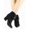 imageAllegra K Womens Christmas Faux Fur Chunky Heel Ankle BootsBlack